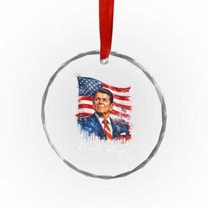 Ronald Reagan Patriotic American Flag President Crystal Glass Ornament TS14 Print Your Wear