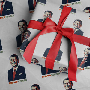 Ronald Reagan Wrapping Paper Roll American Flag US President TS14 White Print Your Wear