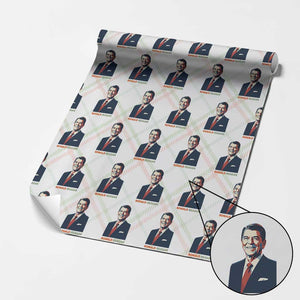 Ronald Reagan Wrapping Paper Roll American Flag US President TS14 Christmas Plaid Print Your Wear