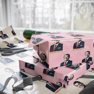 Ronald Reagan Wrapping Paper Roll American Flag US President TS14 Light Pink Print Your Wear