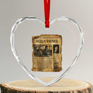 Rosa Parks Heart Crystal Glass Ornament Female Empowerment History Gift TS12 Transparent Glass 3'' Heart Print Your Wear