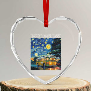 Rosa Parks Heart Crystal Glass Ornament Starry Night Van Gogh Black History African TS14 Transparent Glass 3'' Heart Print Your Wear
