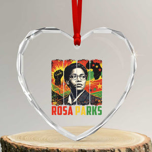 Rosa Parks Heart Crystal Glass Ornament Strong Black Women Pride TS12 Transparent Glass 3'' Heart Print Your Wear