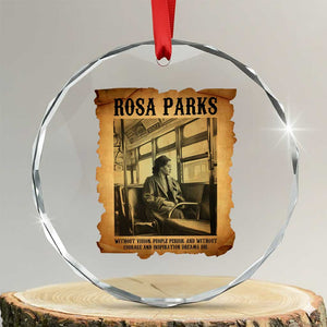 Rosa Parks Quote Crystal Glass Ornament Black Movement Protest TS14 Transparent Glass 3'' Circle Print Your Wear