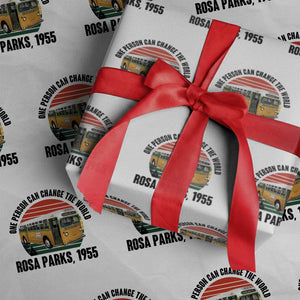 Rosa Parks Wrapping Paper Roll One Person Can Change The World TS14 White Print Your Wear