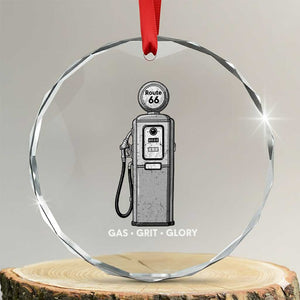 Route Highway 66 Americana Road Trip Crystal Glass Ornament Gas Grill Glory TS12 Transparent Glass 3'' Circle Print Your Wear