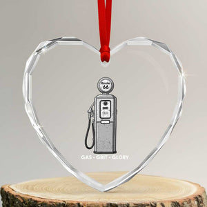 Route Highway 66 Americana Road Trip Heart Crystal Glass Ornament Gas Grill Glory TS12 Transparent Glass 3'' Heart Print Your Wear