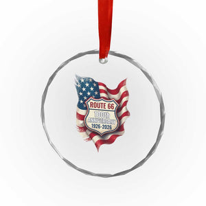 Route Highway 66 Centennial Crystal Glass Ornament Vintage American Flag Patriotic Gift TS12 Print Your Wear