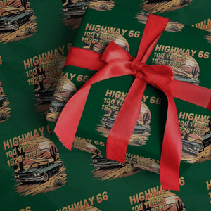 Route Highway 66 Centennial Wrapping Paper Roll 100 Year Road Trip Adventure TS12 Green Print Your Wear
