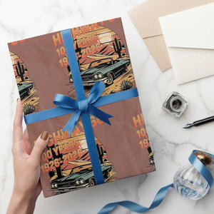 Route Highway 66 Centennial Wrapping Paper Roll 100 Year Road Trip Adventure TS12 Mocha Print Your Wear