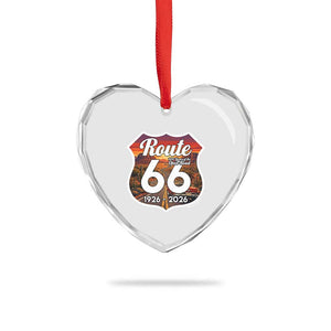 Route Highway 66 Centennial Heart Crystal Glass Ornament Vintage Distressed Americas Highway TS12 Print Your Wear