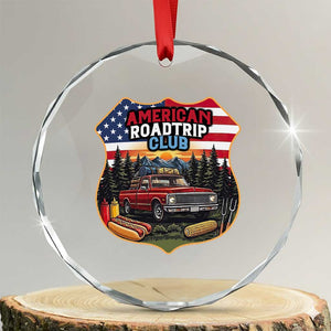 Route Highway 66 Crystal Glass Ornament Vintage American Roadtrip Club Road Trip TS12 Transparent Glass 3'' Circle Print Your Wear