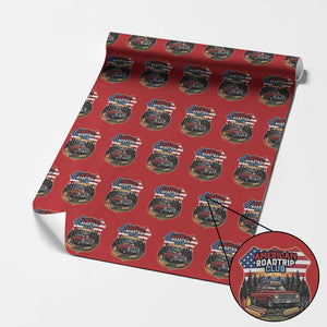 Route Highway 66 Wrapping Paper Roll Vintage American Roadtrip Club Road Trip TS12 Red Print Your Wear