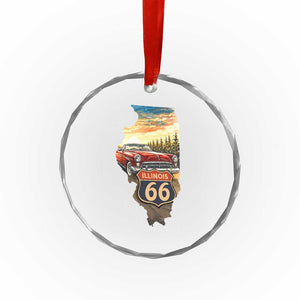 Route Highway 66 Illinois State Pride Crystal Glass Ornament Mother Road Travel Gift TS12 Print Your Wear
