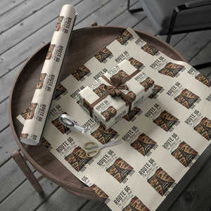 Route Highway 66 Mother Road Wrapping Paper Roll Vintage Distressed Road Trip Adventure TS12 Beige Print Your Wear