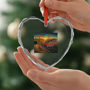 Route Highway 66 Raccoon Heart Crystal Glass Ornament Americana Road Trip TS12 Print Your Wear