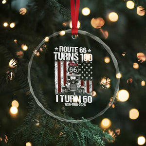 Route Highway 66 Turns 100 I Turn 60 Crystal Glass Ornament Vintage 1966 America Road Sign America Antique Car Lover 60th Birthday Gift