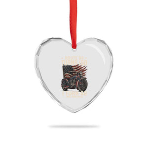 Route Highway 66 Turns 100 I Turn 60 Heart Crystal Glass Ornament Vintage 1966 American Classic V-Twin Motorcycle Lover 60th Birthday Gift