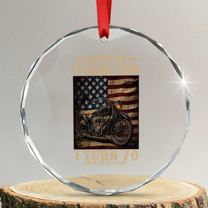 Route Highway 66 Turns 100 I Turn 70 Crystal Glass Ornament Vintage 1956 American Motorcycle Lover 70th Birthday Gift