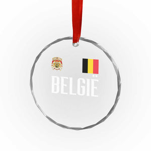 Royal Coat of Arms Belgie Crest Graphic Crystal Glass Ornament Traditional Belgium Belgian Flag and Lion Heritage Pride Gift TS02 Print Your Wear