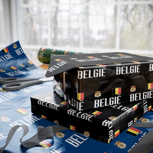 Royal Coat of Arms Belgie Crest Graphic Wrapping Paper Roll Traditional Belgium Belgian Flag and Lion Heritage Pride Gift TS02 Black Print Your Wear