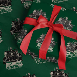 Rushmore 250th Birthday Tour Wrapping Paper Roll Funny Presidents Rockstar Music