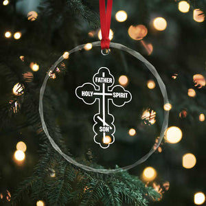 Russian Greek Byzantine Golden Orthodox Cross Father Son Holy Spirit Crystal Glass Ornament TS11 Print Your Wear