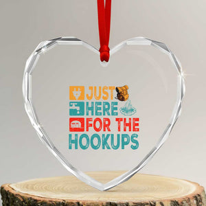 RV Camping Caravan Motorhome Heart Crystal Glass Ornament Just Here For The Hookups TS14 Transparent Glass 3'' Heart Print Your Wear
