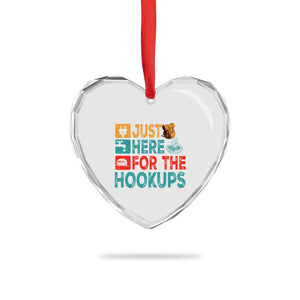 RV Camping Caravan Motorhome Heart Crystal Glass Ornament Just Here For The Hookups TS14 Print Your Wear