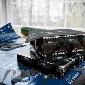 RV Pilot Camping Wrapping Paper Roll Retro Motorhome Travel Vacation Gift TS10 Black Print Your Wear