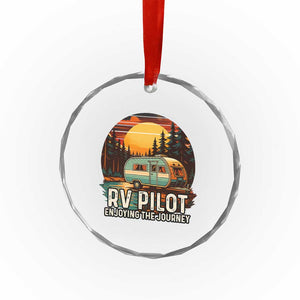 RV Pilot Enjoying The Journey Crystal Glass Ornament Funny Camping Lover TS14 Print Your Wear