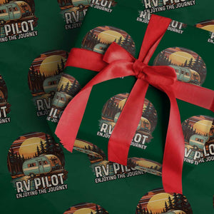 RV Pilot Enjoying The Journey Wrapping Paper Roll Funny Camping Lover TS14 Green Print Your Wear