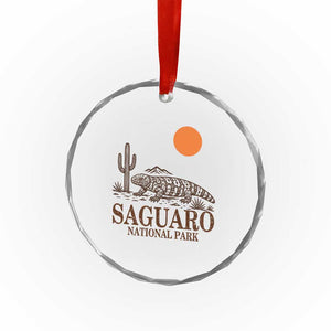 Saguaro National Park Gila Monster Hiking Arizona Crystal Glass Ornament Desert Cactus Sunset Southwest Nature Tucson Souvenir Gift