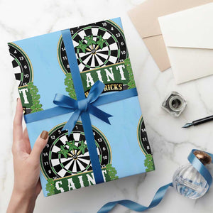 Saint Hat Tricks Wrapping Paper Roll St Patricks Day Dart Thrower Gift TS12 Light Blue Print Your Wear