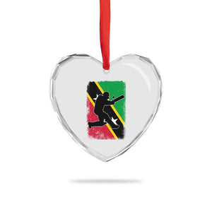 Saint Kitts and Nevis Cricket Heart Crystal Glass Ornament Retro Vintage Sport Kittitian Flag West Indies Cricket Fan TS10 Print Your Wear