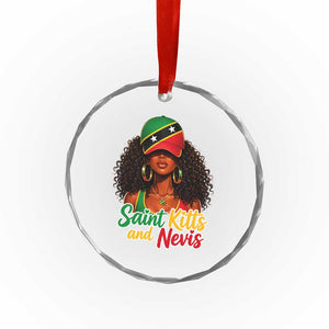 Saint Kitts and Nevis Princess Crystal Glass Ornament Melanin Afro Girl Heritage Gift for Black Girls TS10 Print Your Wear