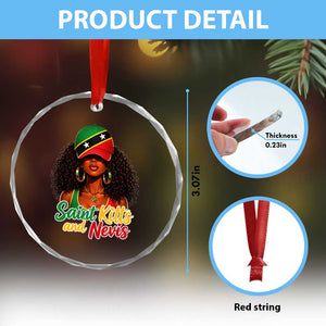 Saint Kitts and Nevis Princess Crystal Glass Ornament Melanin Afro Girl Heritage Gift for Black Girls TS10 Print Your Wear