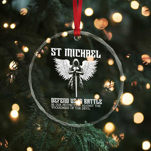 Saint Michael Defend Us In Battle Crystal Glass Ornament Christian Faith Gift TS12 Print Your Wear