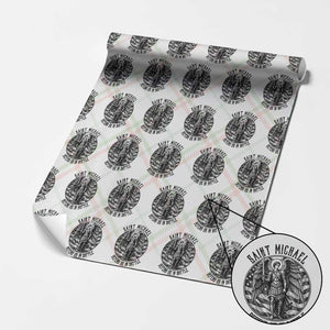 Saint Michael Defend Us In Battle Wrapping Paper Roll American Flag Patriotic TS12 Christmas Plaid Print Your Wear