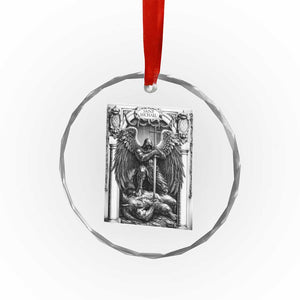 Saint Michael The Archangel Defeating Satan Crystal Glass Ornament Christian Faith Gift TS12 Print Your Wear