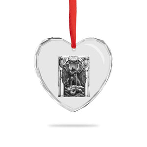 Saint Michael The Archangel Defeating Satan Heart Crystal Glass Ornament Christian Faith Gift TS12 Print Your Wear