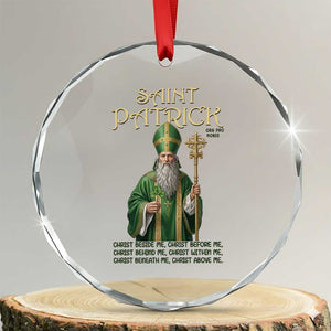 Saint Patrick Ora Pro Nobis Crystal Glass Ornament Irish Christian Prayer TS12 Transparent Glass 3'' Circle Print Your Wear