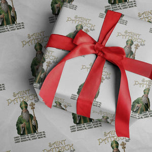 Saint Patrick Ora Pro Nobis Wrapping Paper Roll Irish Christian Prayer TS12 White Print Your Wear