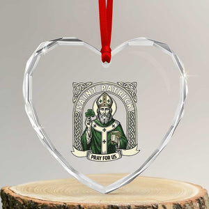Saint Patrick Pray For Us Heart Crystal Glass Ornament St Patricks Day Religious Gift TS12 Transparent Glass 3'' Heart Print Your Wear