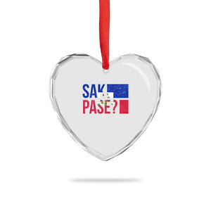 Sak Pase Haitian Creole Heart Crystal Glass Ornament Haiti Flag Heritage Pride TS02 Print Your Wear