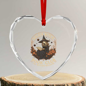 Salem Witch Book Club All Witches Welcome Heart Crystal Glass Ornament Halloween Book Lover TS11 Transparent Glass 3'' Heart Print Your Wear