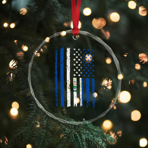Salvadoran America Flag Crystal Glass Ornament El Salvador USA Patriotic TS10 Print Your Wear