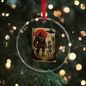 Samurai Bigfoot Japanese UFO Crystal Glass Ornament Sasquatch Ailen Ukiyo-e TS14 Print Your Wear