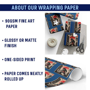 Samurai Bigfoot Wrapping Paper Roll Japanese Vintage Sasquatch Graphic Ukiyo-e Art Funny TS10 Print Your Wear