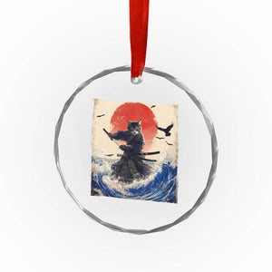 Samurai Cat Crystal Glass Ornament Vintage Japanese Art Anime Ukiyo-e Warrior TS10 Print Your Wear